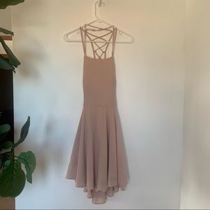 GOOD DEEDS BLUSH PINK LACE-UP DRESS